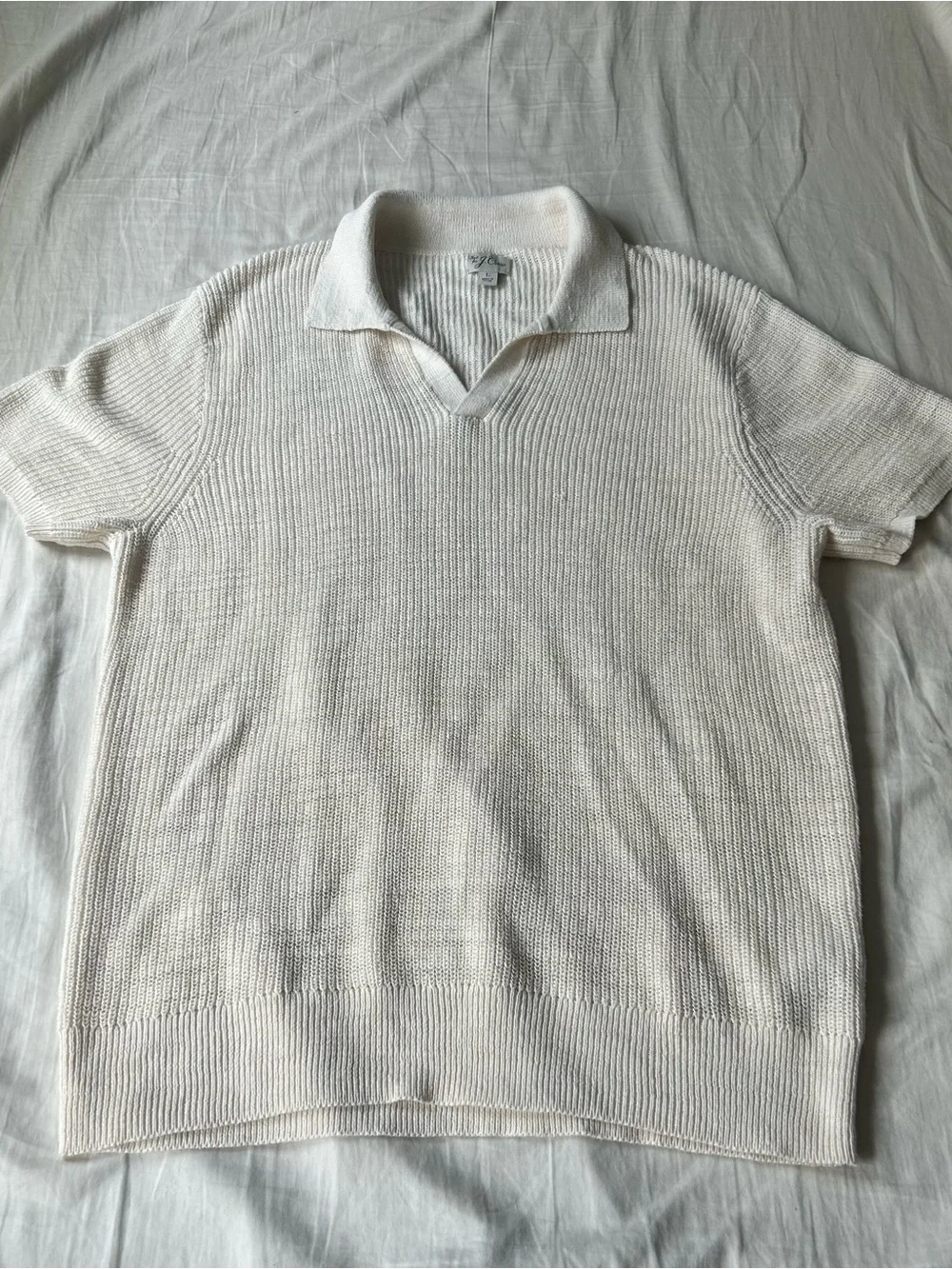 J. Crew Cream Knit Polo Shirt